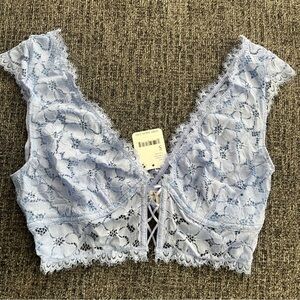 NWT Free People Lace Bralette in Soft Blue